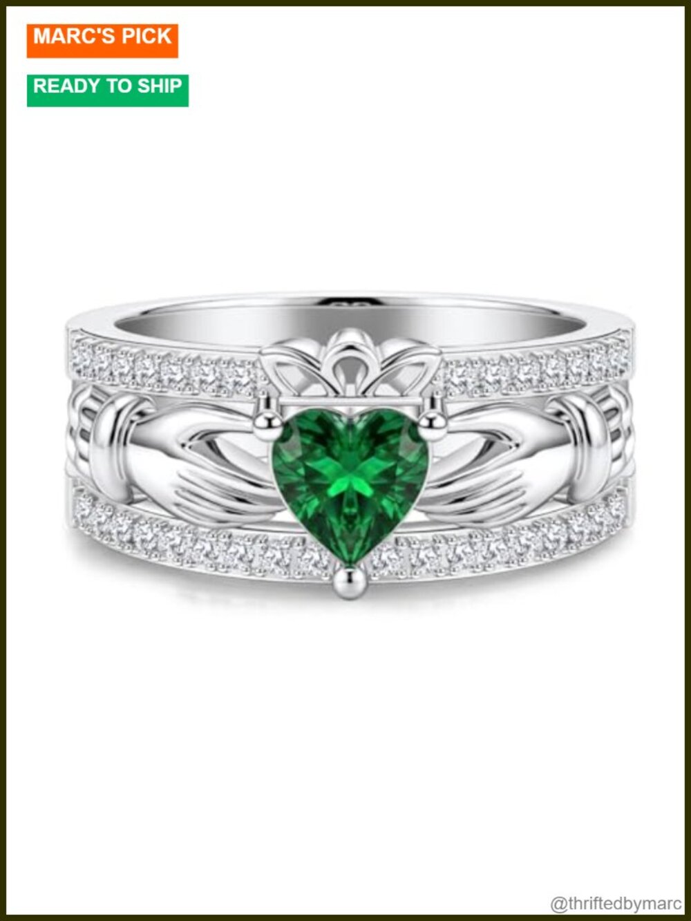 Claddagh Ring Men's 925 Sterling Silver Irish Celtic Knot Promise Engagement